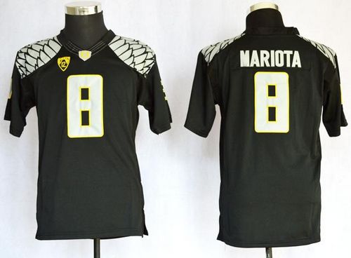 Ducks #8 Marcus Mariota Black Limited Stitched Youth NCAA Jersey